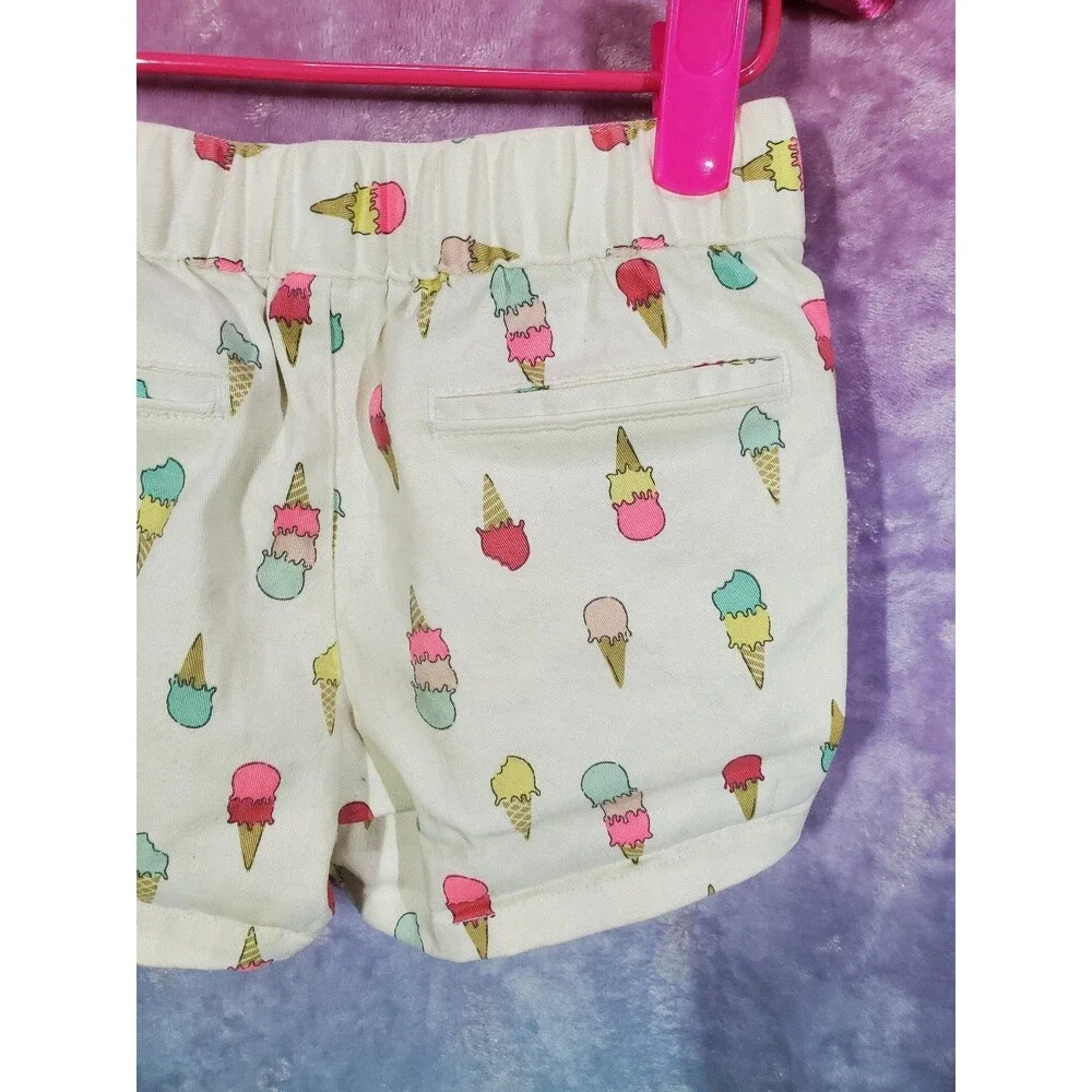 5T Gymboree White Multicolored Ice Cream Shorts